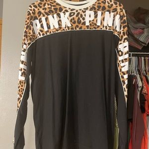 pink victoria’s secret leopard print long sleeve